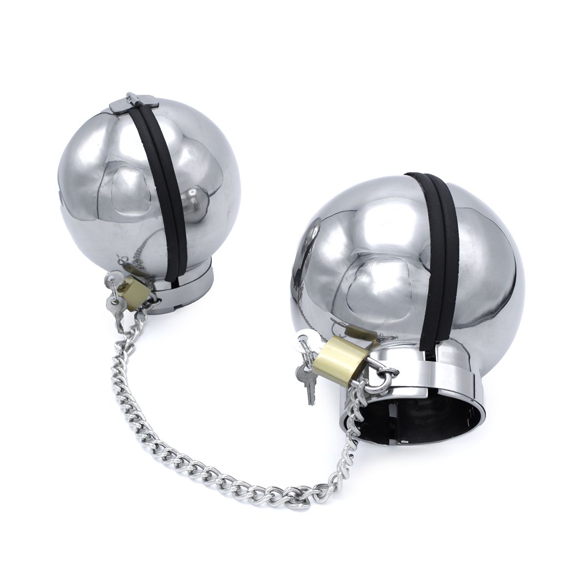 Closed Handcuffs -  Stainless Steel Globes