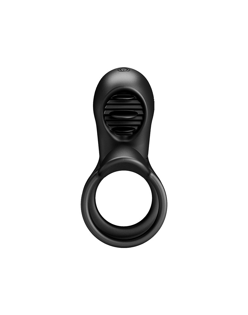 Cockring-Vibrator mit Klitorisstimulator - Schwarz