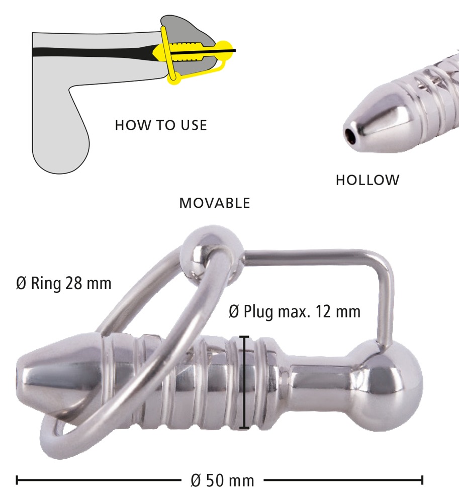 Torpedo Plug With Glans Ring Ø 28 mm - Hollow